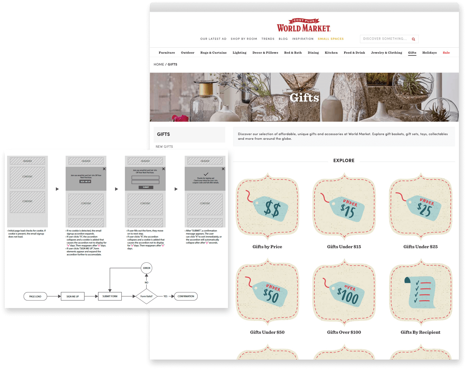 World Market website feature additions and seasonal icons